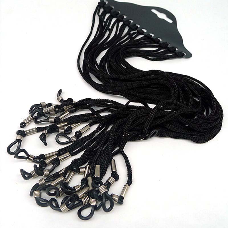 Sunglass Retainer Cord - 12 قطعة/المجموعة الأسود النايلون الحبل حامل