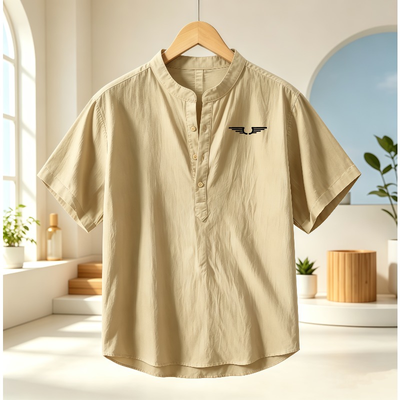 قميص رجالي قصير الأكمام من الق - مراجعة Linen Shirt Breathable وسعره