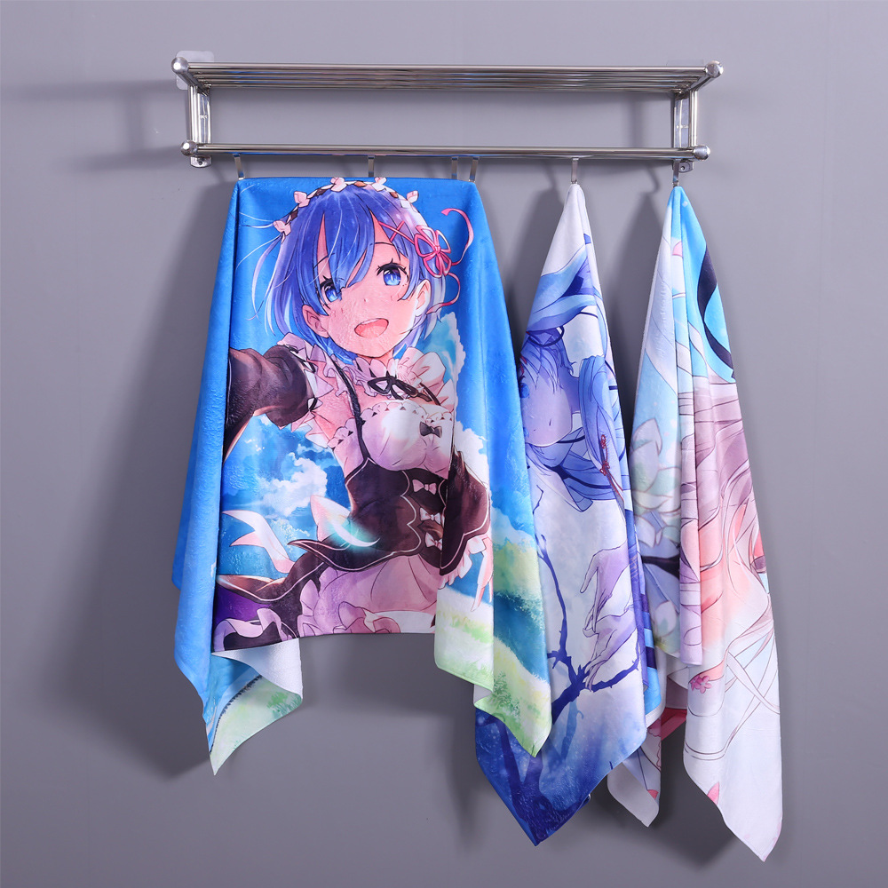 منشفة بتصميم أنيمي ريم للأطفال - مراجعة Beach Towel Large وسعره