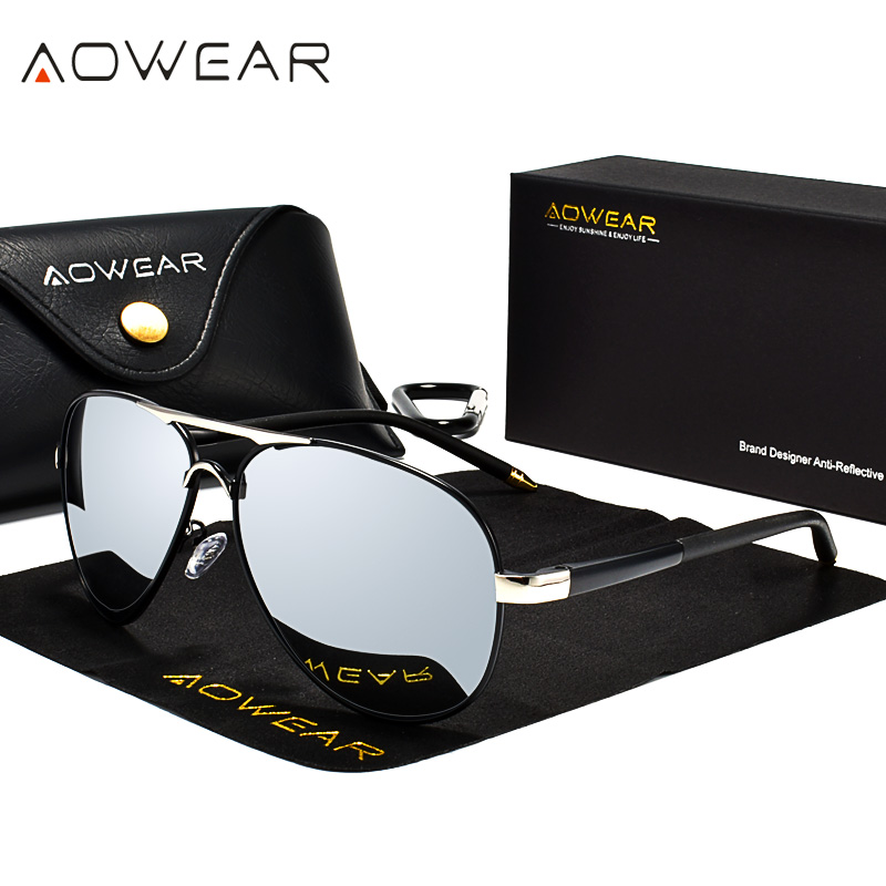 AOWEAR الرجال الطيران النظارات - مراجعة Sunglasses Aviator Polarized وسعره