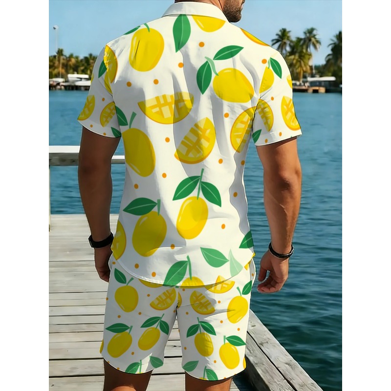 طقم قميص كتان مطبوع بأكمام قصي - مراجعة Short Linen Drawstring وسعره
